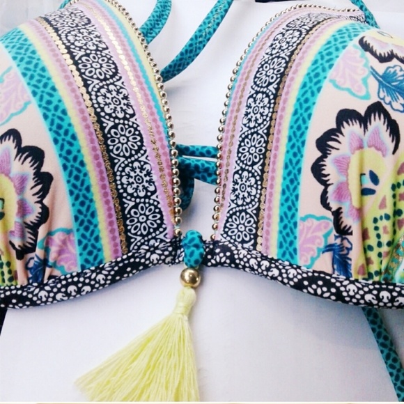 TASSEL Metallic Multicolored 2pc Bikini NWOT - Picture 8 of 9